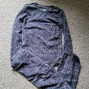 Cuddl Duds Grey Lavender Fuzzy Pajamas Size Small